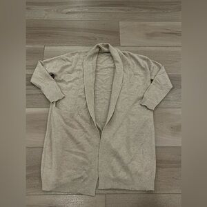 Vince 100% Cashmere‎ Open-Front Cardigan Longline Sweater Beige Tan Size XS